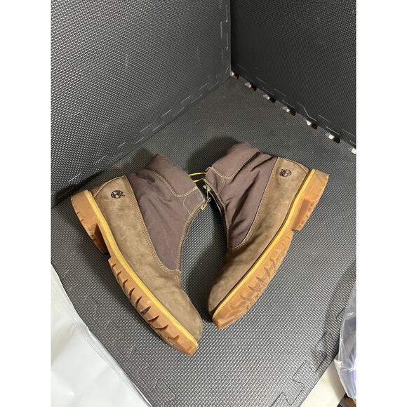 Timberland Woolrich Premium Zip Top Boots Brown Leather Plaid Lace Mens Size 12 - Picture 4 of 10